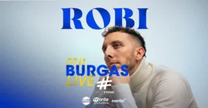 Рекламен плакат за концерта на Robi в HashtagSTUDIO, Бургас, на 7 ноември 2026 г.